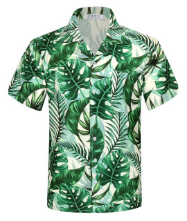 Aptro Mens Hawaiian Shirt Relaxed Fit Casual Short Sleeve Shirts Hws032 S