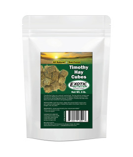 Timothy Hay cubes 3 lb - 100% All Natural, High Fiber, Sun cured Timothy grass Food & Treat - Rabbits, guinea Pigs, chinchillas, Degus, Prairie Dogs, Tortoises, Hamsters, gerbils, Rats & Small Pets