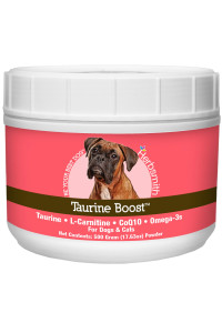 Herbsmith Taurine Boost - Cardiac and Heart Support for Dogs and Cats - Taurine Supplement for Dog and Cat Heart Health - with CoQ10, Taurine and L-Carnitine for Dogs - 500g