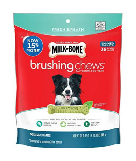 Milk-Bone Fresh Breath Brushing chews, 38 SmallMedium Daily Dental Dog Treats