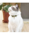 PetSoKoo Cute Bowtie Cat Collar with Bell. Japanese Stylish Bowknot & Fish Charm. Safety Breakaway, Soft, Lightweight, for Girl Boy Male Female Cats Kitten,Green
