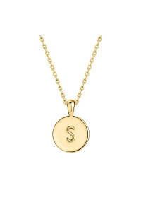 Pavoi 14K Yellow Gold Plated Letter Necklace For Women Gold Initial Necklace For Girls Letter S