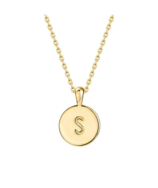 Pavoi 14K Yellow Gold Plated Letter Necklace For Women Gold Initial Necklace For Girls Letter S