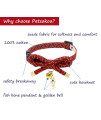 PetSoKoo Cute Bowtie Cat Collar with Bell. Japanese Stylish Bowknot & Fish Charm. Safety Breakaway, Soft, Lightweight, for Girl Boy Male Female Cats Kitten,Red