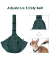 AUTOWT Dog Padded Papoose Sling, Small Pet Sling Carrier Hands Free Carry Adjustable Shoulder Strap Reversible Tote Bag with a Pocket Safety Belt Dog Cat Traveling Subway (5-12lbs, Green)