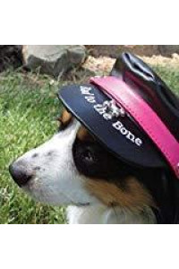 Bad to The Bone Biker Dog Hat - Black with Magenta Trim (X-Small)