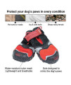 Kurgo Blaze Cross Dog Shoes | Winter Boots for Dogs | All Season Paw Protectors | Dog Shoes for Hot Pavement | Dog Snow Boots | Water Resistant | Reflective | No Slip | Chili Red/Black (Large)