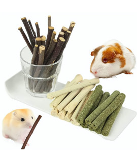Dbeans Flourithing 150g 3 Types of combined chew Toys Molar Sticks Sweet Bamboo Apple Branch Timothy grass for Pets chinchilla Squirrel gerbil Hamster Squirrel guinea Pigs