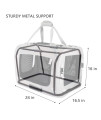 Petseek Extra Large Cat Carrier Soft Sided Folding Small Medium Dog Pet Carrier 24"x16.5"x16" Travel Collapsible Ventilated Comfortable Design Portable Vehicle