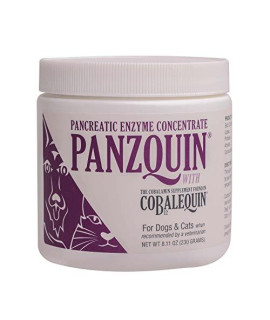 Nutramax Panzquin Powder Pancreatic Health Supplement for Cats and Small Dogs, 8.1 oz tub