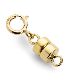 Yellow gold Filled Round Magnetic clasp converter for Necklace or Bracelet with Spring Ring, 1 clasp