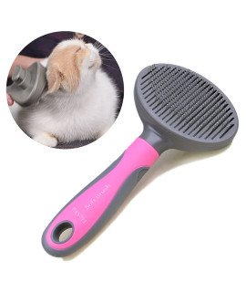 Hesiry cat Brush Pet Soft Shedding Brush, Removes Loose Undercoat gently, Pet Slicker Brush for Matted and Tangled Hair with Self cleaning Button