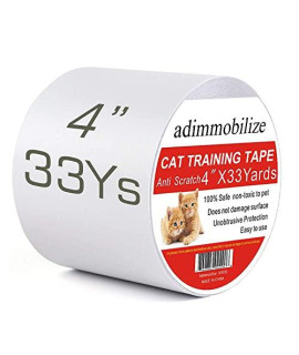 adimmobilize cat Scratch Deterrent Tape - Anti-Scratch cat Training Tape for couch, Furniture, Door, 4 x33Yards, 100 Transparent clear, Removable, Residue-Free, Non-Toxic