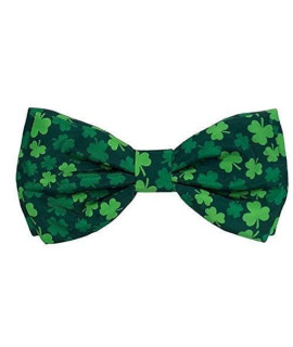 H&K Bow Tie for Pets Lucky Shamrock (Large) St Patricks Day Velcro Bow Tie collar Attachment Fun Bow Ties for Dogs & cats cute, comfortable, and Durable Huxley & Kent Bow Tie