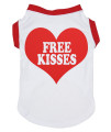 Petitebella Free Kisses Heart Puppy Dog Shirt (Whitered, Medium)