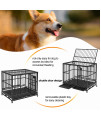 Heavy Duty Dog Cage Crate Kennel Carbon Steel with Four Wheels for Large Dogs Easy to Install (42in Black)