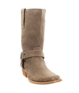 Dingo Women's Taupe Harness Moto Boot Snip Toe Taupe 6.5 M