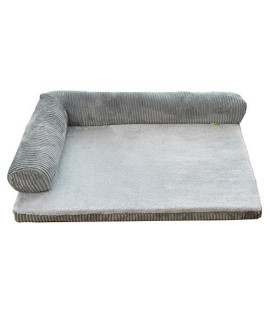 Glanzzeit Dog Bed Pet Sofa Cushion Bolster Warm Mattress for Small Medium Large Breeds (Small, Grey)