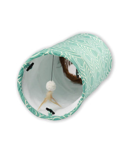 Petest cat Tunnel comfy collapsible Tunnel with Boredom Relief Plush Ball, for Bunny Rabbits, Kittens, Ferrets, Puppy and Dogs