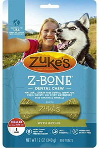 Zuke's Z-Bone Dog Dental Chew with Apples, Regular, 8 Count, 4 Pack