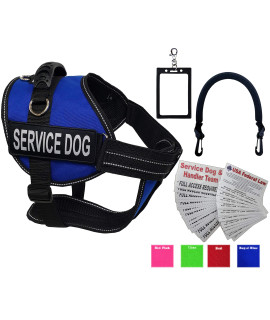 Activedogs Service Dog Vest Harness + Free Clip-on Bridge Handle + Free Clip-on ID Carrier + Free ADA Cards + Free Reflective Service Dog Patches (L (Girth 25