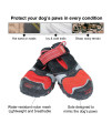 Kurgo Blaze Cross Dog Shoes - Winter Boots for Dogs, All Season Paw Protectors - for Hot Pavement and Snow - Water Resistant, Reflective, No Slip - Includes 4 Shoes - Chili Red / Black - S