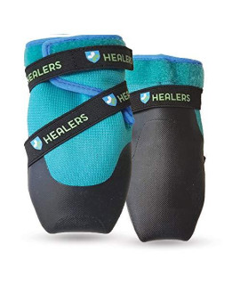 Healers Dog Boots for Paw Protection with Non Slip Sole Reflective Pet Booties 1-Pair Blue Small (755458)