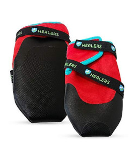 Healers Dog Boots for Paw Protection with Non Slip Sole Reflective Pet Booties 1-Pair Red Small Model: 527387