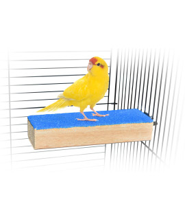 2 Pack - Bird Cage Perch Stand - Beak and Foot Grinding Platform - All Natural Materials - Parakeets, Cockatiels, Canaries, Finches, Conures, Lories, and Budgies - Hamsters and Gerbils (Wood Perch)