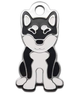 Black Shiba Sm Dog Personalized Pet Tags Dogs & Cats ID Custom Engraved Back
