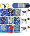 FunnyDogClothes Pack of Dog Puppy Diapers Male Boy Belly Band Wrap Reusable Washable for Small Dog Breeds (S: Waist 10" - 11", Pack of 9 Colors)