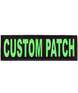 Dogline Custom Patch with Glitter Letters for Dog Vest Harness or Collar Customizable Bling Text Personalized Patches with Hook Backing Name Agility Service Dog ESA 1 Patch D Green Text