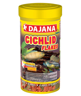 Dajana Cichlid Flakes Fish Food For All Types Of Cichlid Species 3.4 Fl Oz 100Ml 20G