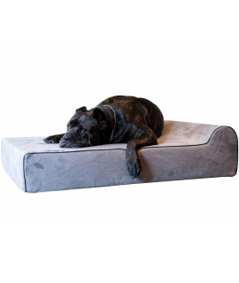 Bully Beds Orthopedic Dog Bed - Memory Foam Dog Bed for Arthritic & Elderly Dogs - Machine Washable Dog Bed with Waterproof Liner - XL, 52 x 34 x 7 Inches - Gray