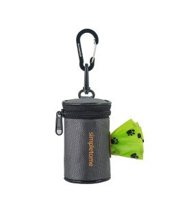 simpletome Dog Waste Bag Dispenser for Leash Belt Waterproof 1680D Oxford YKK Zipper (Grey)