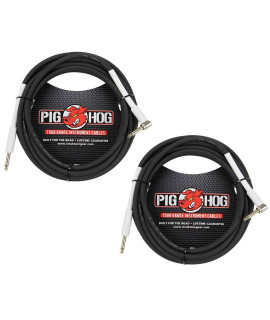Pig Hog 186 Feet High Performance Instrument Cable Black, Straight-Angeled (2-Pack)