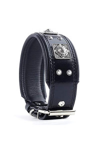 Bestia The Black Eros Collar for Big Dogs. 2.5 inch Wide & Soft Padded