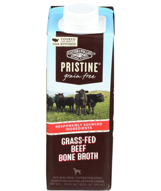 castor & Pollux Pristine grass-Fed Beef Bone Broth Dog Food Topper 8.4 FZ