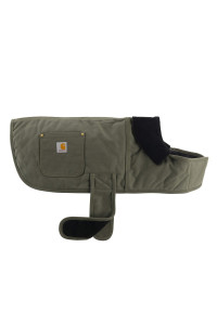Carhartt Firm Duck Insulated Dog Chore Coat Army Green/Brass , Large