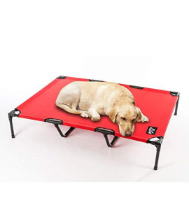 2PET Elevated Cooling Pet Bed, Pet Cot, Dog Bed with Breathable Mesh Fabric, Orthopedic, Easy Clean for Small, Medium, Large, Extra Large All Breeds and New Improved Nylon 1680D, Meshed (X-Large, Red)