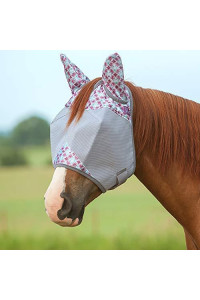 Cashel Company Patterned Crusader Fly Mask with Ears Plumflash Mini/FOAL