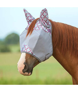 Cashel Company Patterned Crusader Fly Mask with Ears Plumflash Mini/FOAL