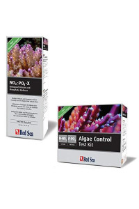 Red Sea Algae Control Kit with NO3:PO4-X Phosphate Reducer & Algae Control Test Kit Bundle