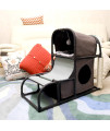 Goetland Modern Cat Tree House Condo Pet Furniture Large Cat Tower Bed Scratching Post Climber Peek Holes Dangling Toy