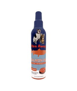 Flea Away 100% Pure Norwegian Salmon Oil for Dogs & Cats, Omega 3 Supplement to Support Your Pets' Health, Joint Function & Immune System, 8oz Spray Bottle