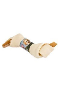 SCOOCHIE PET PRODUCTS 13R 8-9 in. Knotted Rawhide Bone with Band & UPC