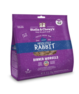Stella & Chewy's Freeze-Dried Raw Cat Dinner Morsels - Grain Free, Protein Rich Cat & Kitten Food - Absolutely Rabbit Recipe - 18 oz Bag