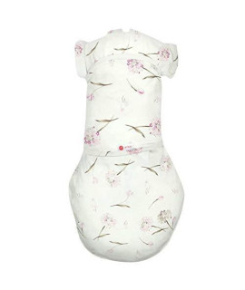 embA 2-Way Transition Swaddle Sack, 12-18 lbs, Diaper change wo Unswaddling, Arms in and Out, Legs in and Out Design, Warm Up or cool Down 100% cotton, 3-6 Months (Pink clustered Flowers)
