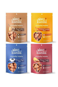 WholeHearted All-Natural Grain Free Crunchy Dog Treats (Peanut Butter & Pumpkin & Blueberry & Bacon/Cheese 4-10oz)