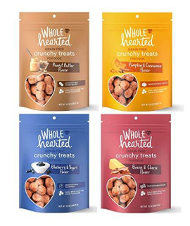 WholeHearted All-Natural Grain Free Crunchy Dog Treats (Peanut Butter & Pumpkin & Blueberry & Bacon/Cheese 4-10oz)
